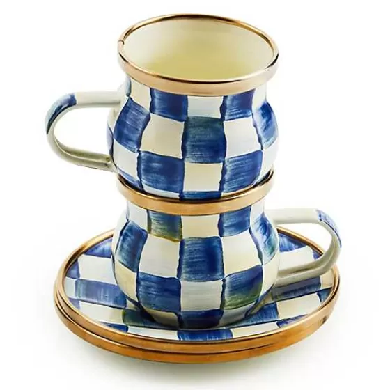 MacKenzie-Childs | Set Elegante Tazza e Piattino Espresso Royal Check – Design Termico per Bevande Calde