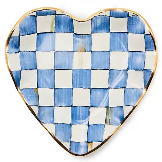 Piatto decorativo a cuore con motivo regale e scanalature - Edizione limitata MacKenzie-Childs