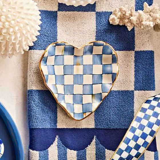 Piatto decorativo a cuore con motivo regale e scanalature - Edizione limitata MacKenzie-Childs