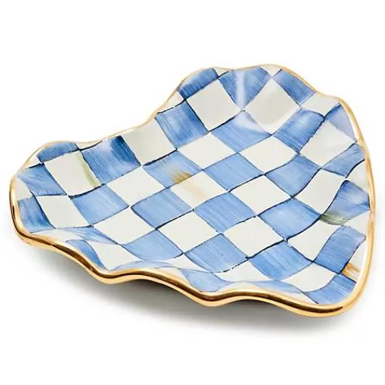 Piatto decorativo a cuore con motivo regale e scanalature - Edizione limitata MacKenzie-Childs