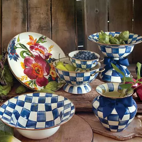 Colapasta Extra Large Fantasia Scacchi Reali - Design Elegante MacKenzie-Childs | Offerta Imperdibile per la Cucina di Lusso