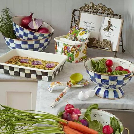 Colapasta Extra Large Fantasia Scacchi Reali - Design Elegante MacKenzie-Childs | Offerta Imperdibile per la Cucina di Lusso
