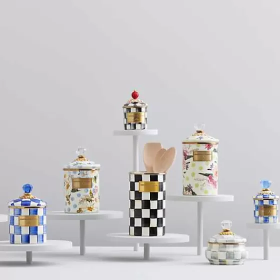 MacKenzie-Childs - Barattolo Vintage Mini con Motivo Royal Check | Offerta Esclusiva