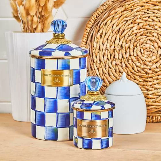 MacKenzie-Childs - Barattolo Vintage Mini con Motivo Royal Check | Offerta Esclusiva