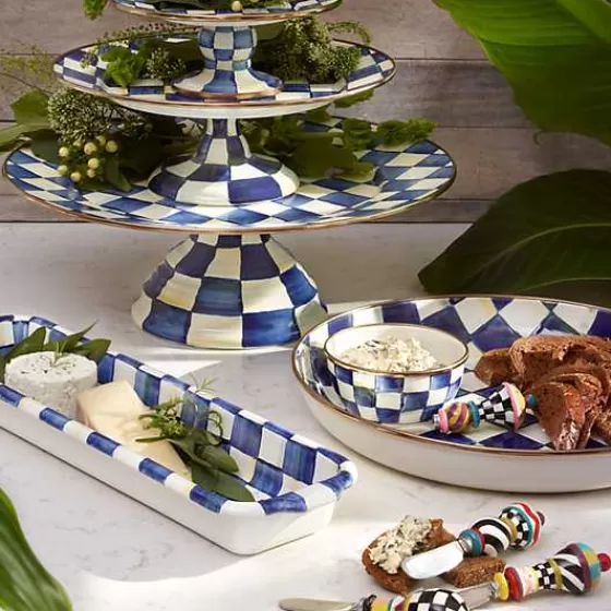MacKenzie-Childs - Vassoio Royal Check con Base Elegante - Promo Lampo per Collezionisti