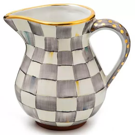 Brocca in Ceramica Artigianale con Motivo Sterling - Design Panciuto Firmato MacKenzie-Childs, Eccellenza Artigianale