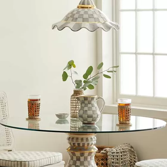 Brocca in Ceramica Artigianale con Motivo Sterling - Design Panciuto Firmato MacKenzie-Childs, Eccellenza Artigianale