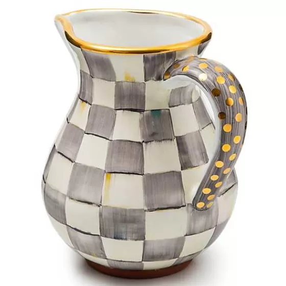 Brocca in Ceramica Artigianale con Motivo Sterling - Design Panciuto Firmato MacKenzie-Childs, Eccellenza Artigianale