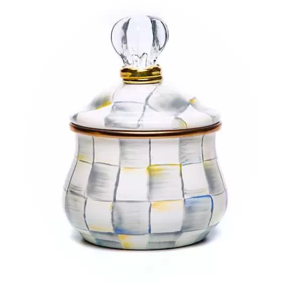 Zuccheriera con Coperchio Sterling Check - Design Elegante per la Tavola da Mackenzie-Childs
