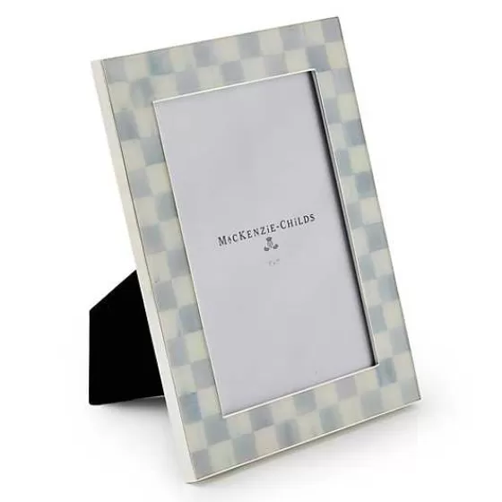 MacKenzie-Childs: Cornice Decorativa 18x23cm in Stile Scacchi Argentato con Sconto Limitato
