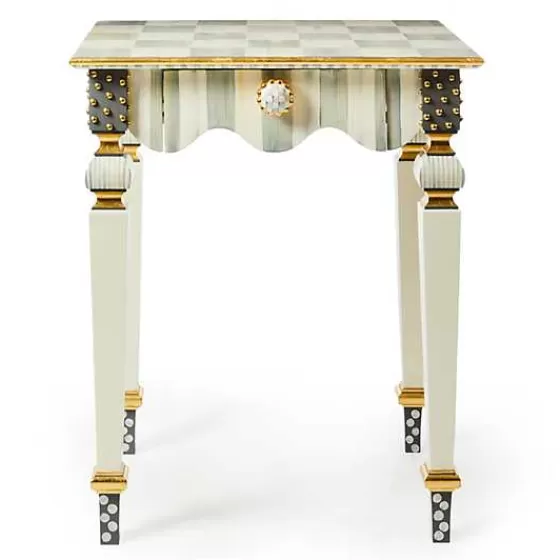 Tavolino Decorativo Sterling a Quadretti e Righe - Design Esclusivo MacKenzie-Childs con Consegna Rapida