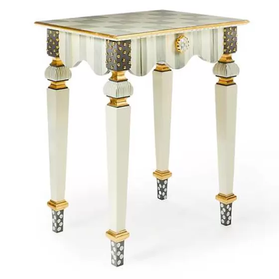 Tavolino Decorativo Sterling a Quadretti e Righe - Design Esclusivo MacKenzie-Childs con Consegna Rapida