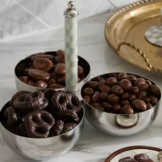 Set Elegante Sterling Check - Trio da Cena con Design Esclusivo | MacKenzie-Childs in Imperdibile Promozione