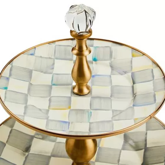 Vassoio dessert due piani con motivo decorativo - Collezione esclusiva MacKenzie-Childs