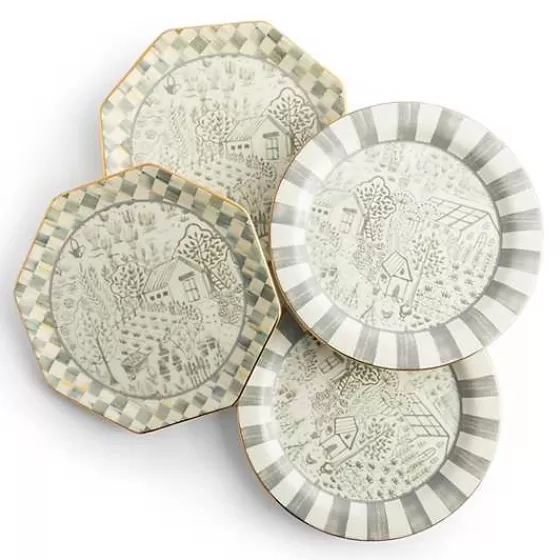 Piatti per Dolci Sterling Cottage - Set da 4 Pezzi Artigianali, Collezione MacKenzie-Childs