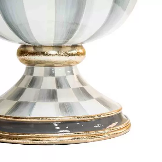 Vaso Decorativo Righe Argentate - Collezione Esclusiva MacKenzie-Childs con Stile Contemporaneo