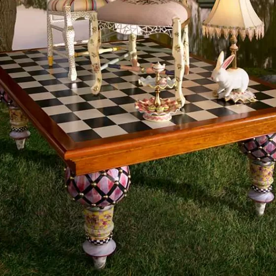 Tavolo da pranzo ispirato ai treni d'epoca - Design unico MacKenzie-Childs - Misure 150x650 cm - Stile iconico con finiture artistiche