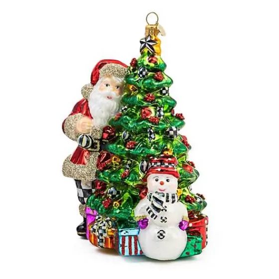 Pallina Decorativa in Vetro con Babbo Natale nel Bosco - Stile Fatto a Mano | MacKenzie-Childs - Saldi di Fine Stagione