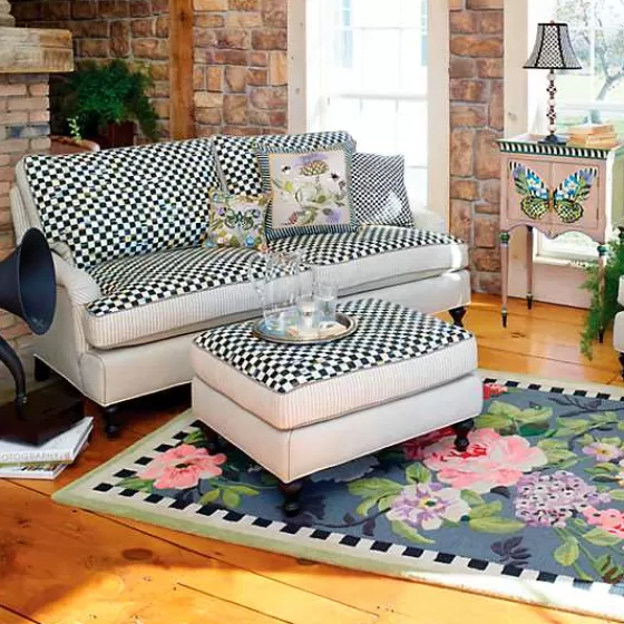Tappeto Tudor Rose design floreale 5x8 piedi - Edizione speciale MacKenzie Childs Outlet con consegna prioritaria