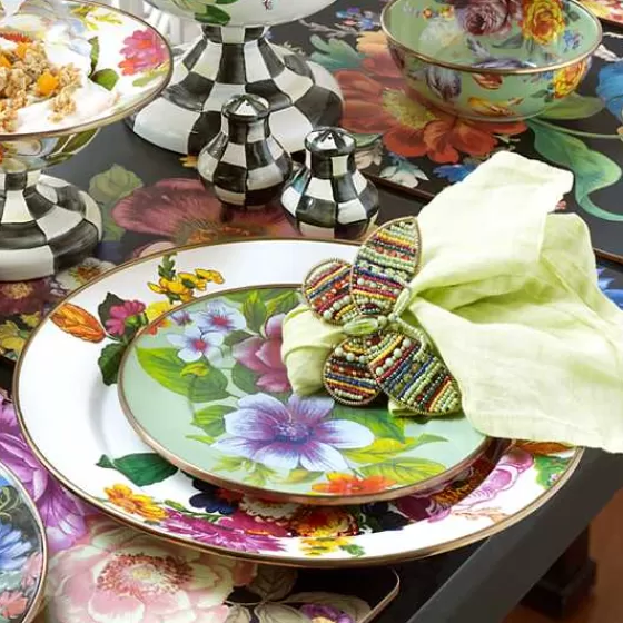 MacKenzie-Childs - Piatto Decorativo Stile Floreale Bianco - Design Elegante Prezzo Accessibile