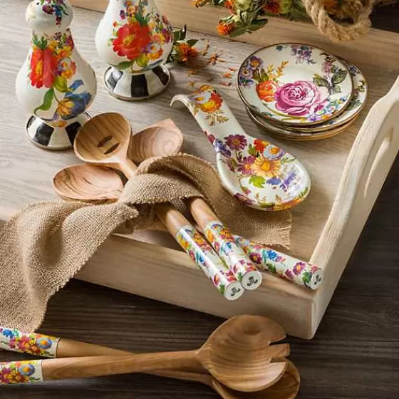 MacKenzie-Childs Portaspezie Artistici Bianchi - Coppia Grande con Motivi Floreali per Sale e Pepe, Collezione Elegante da Tavola