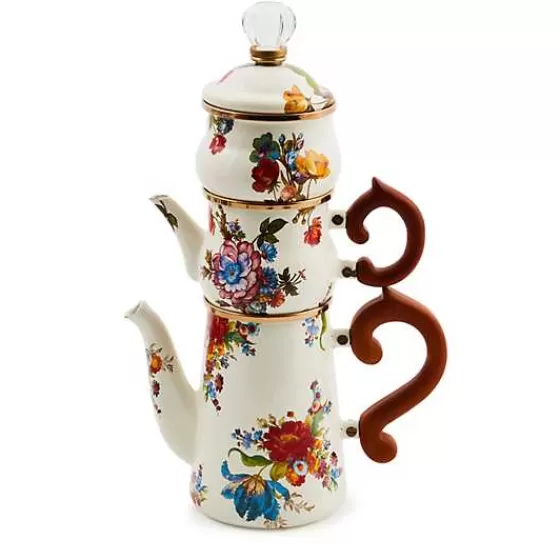 Servizio Caffè Impilabile Collezione Fiore Bianco - MacKenzie Childs