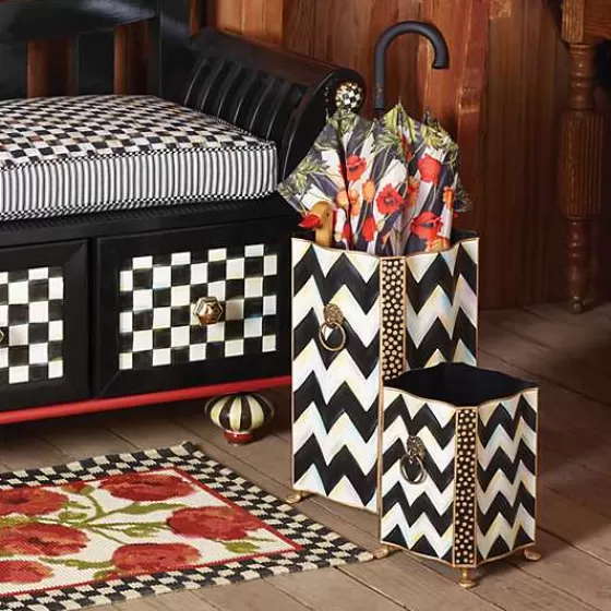 Portaombrelli Artigianale con Motivo Zig-Zag - Edizione Esclusiva MacKenzie-Childs